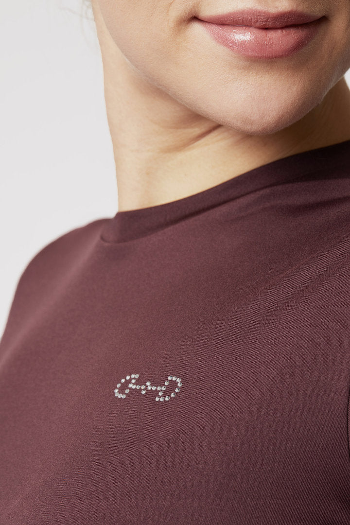 Horze Tabitha Functional T-Shirt - Burgundy - SIZE 14 - HIGH QUALITY - LOW PRICE