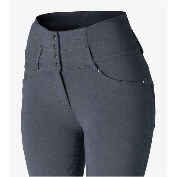 HORZE Tara High Quality Women’s High Waist Silicone Full Seat Breeches - Giselle Blue