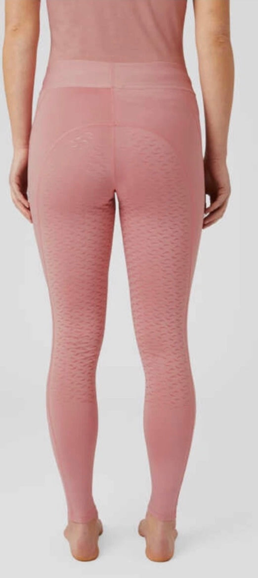 HORZE Tessa Lightweight Riding Tights with Full Silicone Seat - Gorgeous Salmon Pink