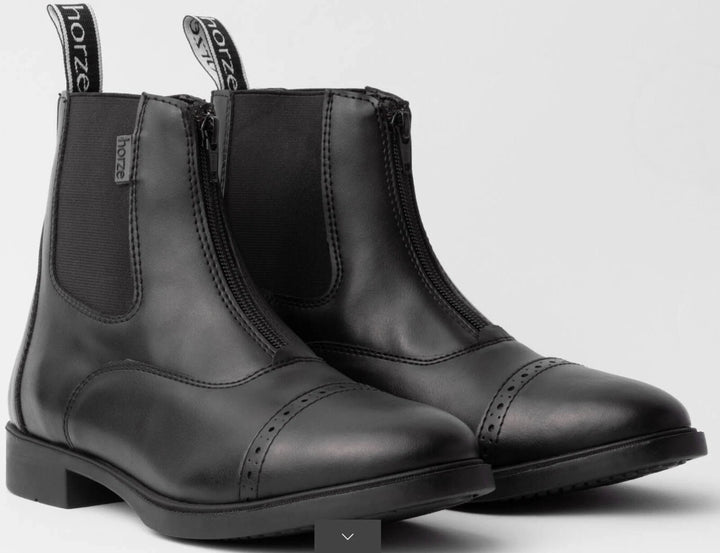 Wexford Ladies Front Zip Jodhpur Boots by Horze - Size 3.5 - Black Synthetic Leather - LAST PAIR