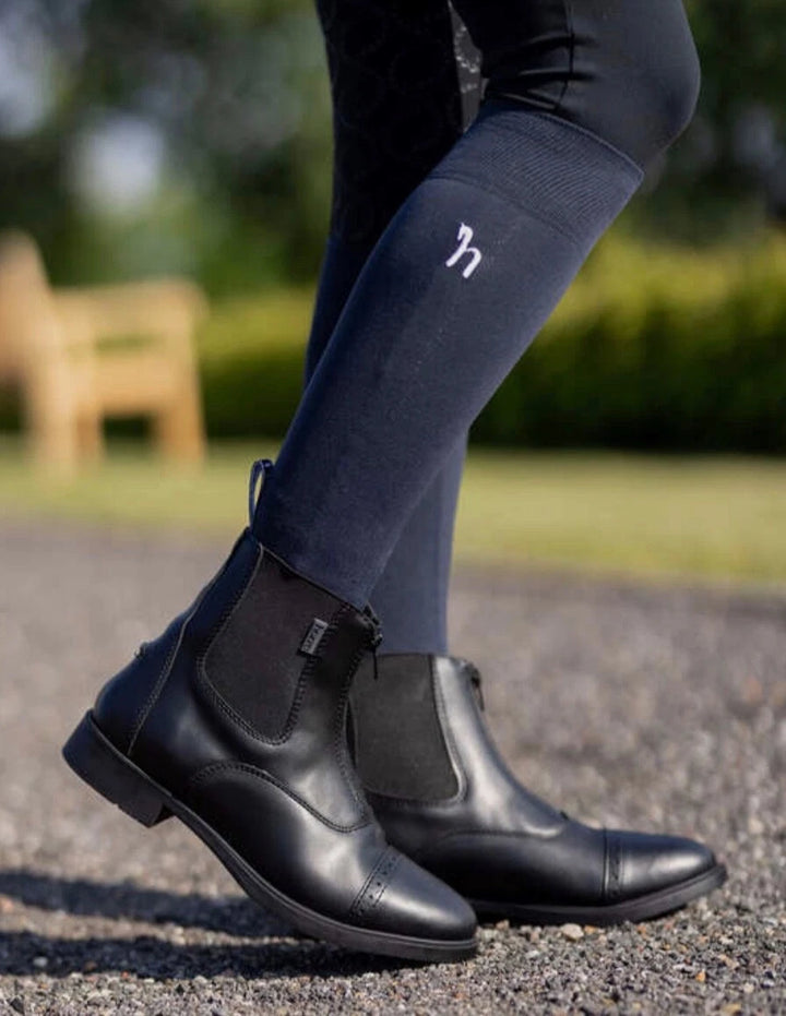 Wexford Ladies Front Zip Jodhpur Boots by Horze - Size 3.5 - Black Synthetic Leather - LAST PAIR