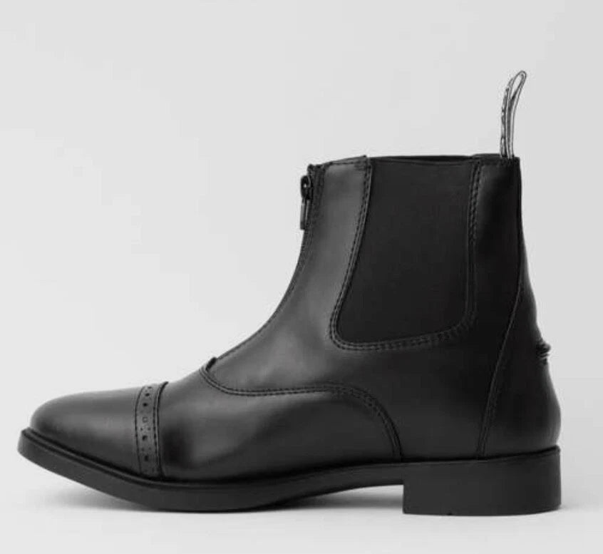 Wexford Ladies Front Zip Jodhpur Boots by Horze - Size 3.5 - Black Synthetic Leather - LAST PAIR
