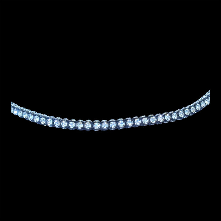 Horze Beau Crystal Browband on Black Leather - Size Full