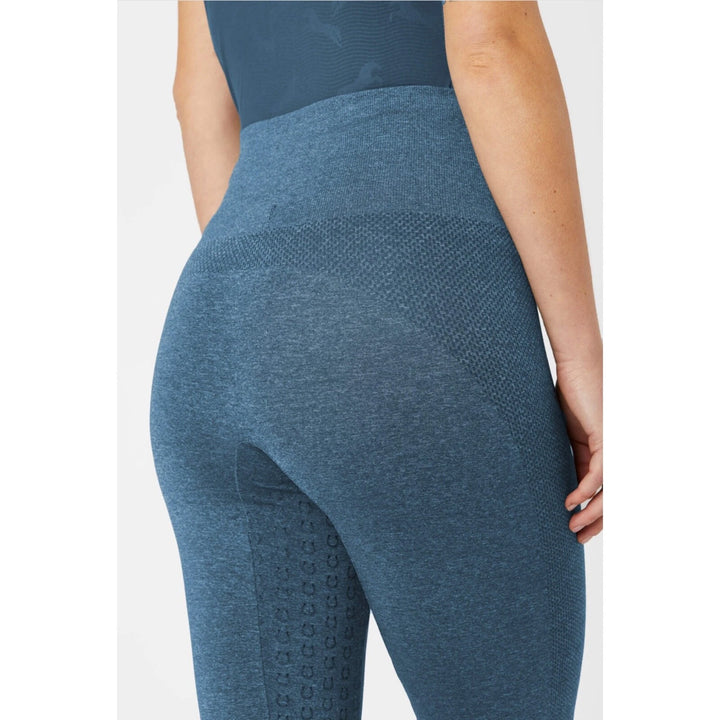 Horze Naomi SEAMLESS Riding Tights, full silicone seat - Grey or Blue - Super Comfy