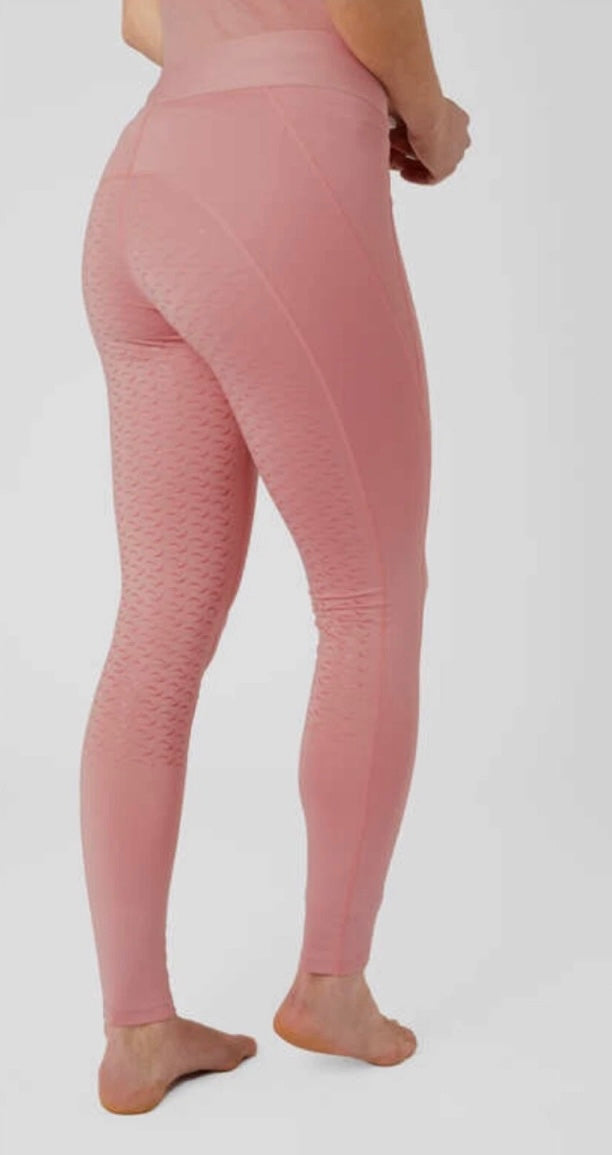 HORZE Tessa Lightweight Riding Tights with Full Silicone Seat - Gorgeous Salmon Pink