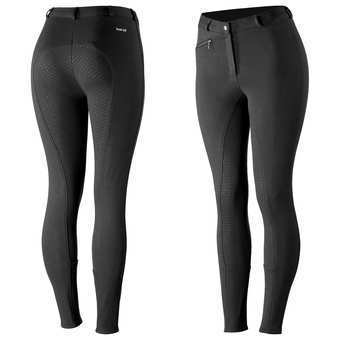 HORZE Active Womens Silicone Grip Full Seat Breeches -Black - All Sizes- popular