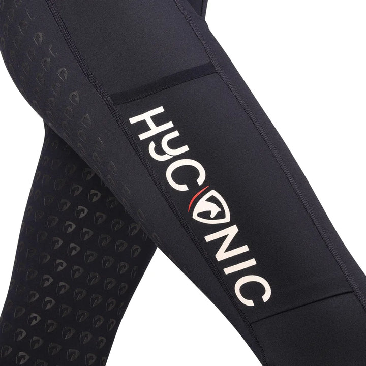 HYCONIC Soria Full Silicone Seat Riding Tights With Pockets - by HY - Black
