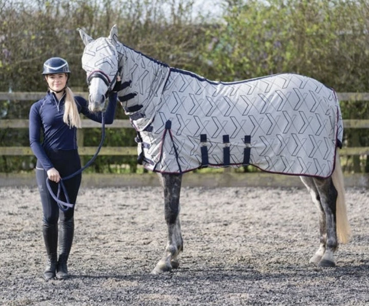 High Spec Defence X Fly Rug Over Ears WITH Fly Mask by HY - Reflects UV Sun Rays - LAST 1!