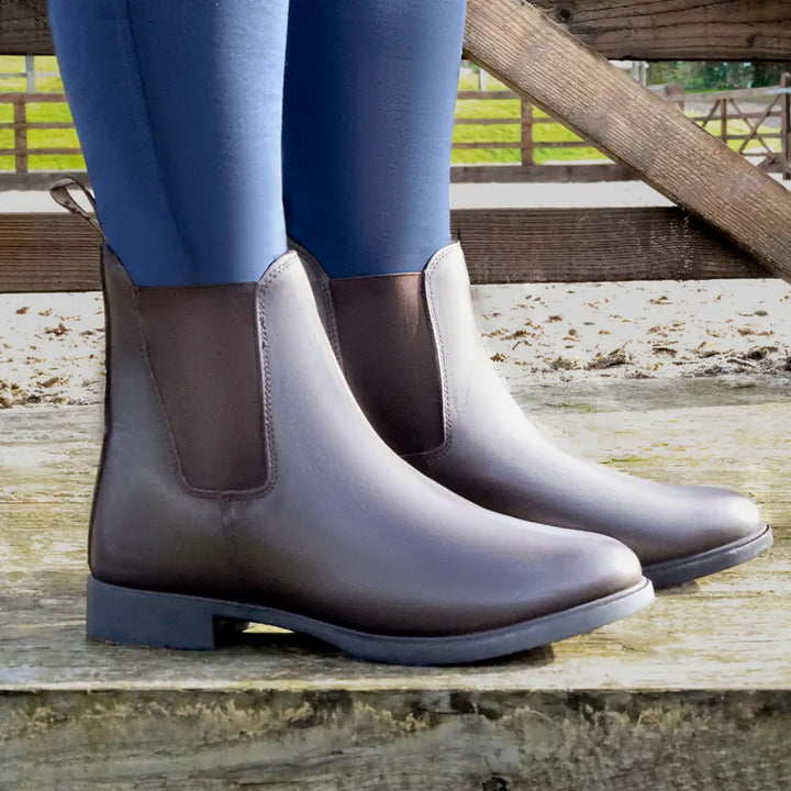 Hy Equestrian Durham Leather Jodhpur Boot - Black or Brown - Great Value