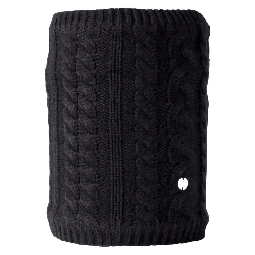 HY Equestrian FLEECE LINED Melrose Cable Knit Snood - Black - very cosy and warm