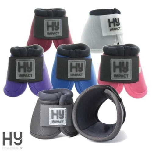 Hy Equestrian Pro Over Reach Boots- Black, Purple or Pink - SIZE MEDIUM