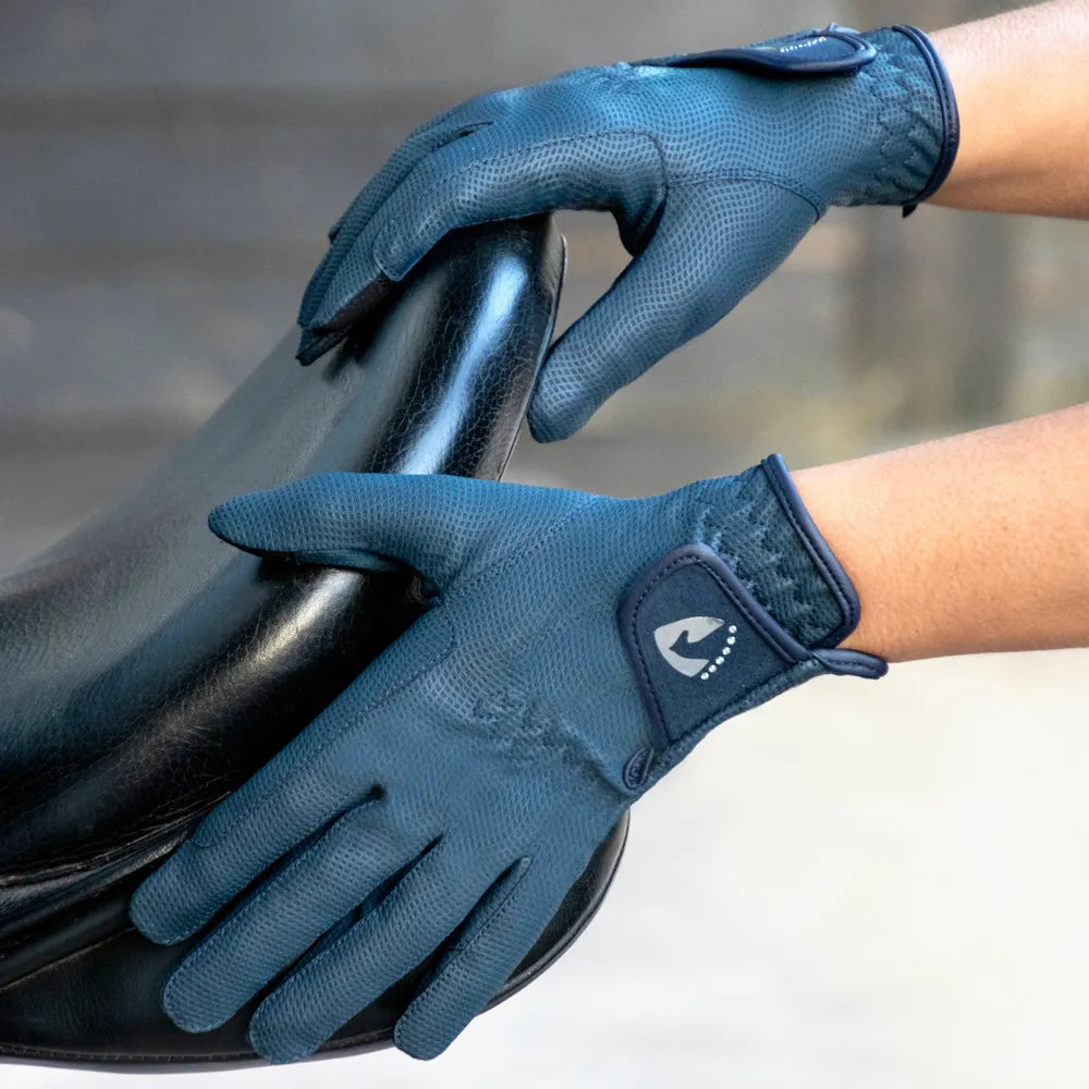 Hy Equestrian Sparkle Touch Riding Gloves - Navy