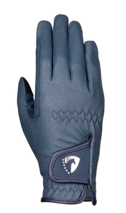 Hy Equestrian Sparkle Touch Riding Gloves - Navy