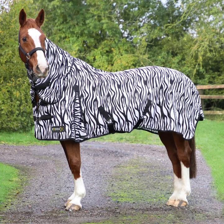 HY Equestrian StormX Original Zebra Print Fly Rug  Combi - VERY EFFECTIVE - All Sizes
