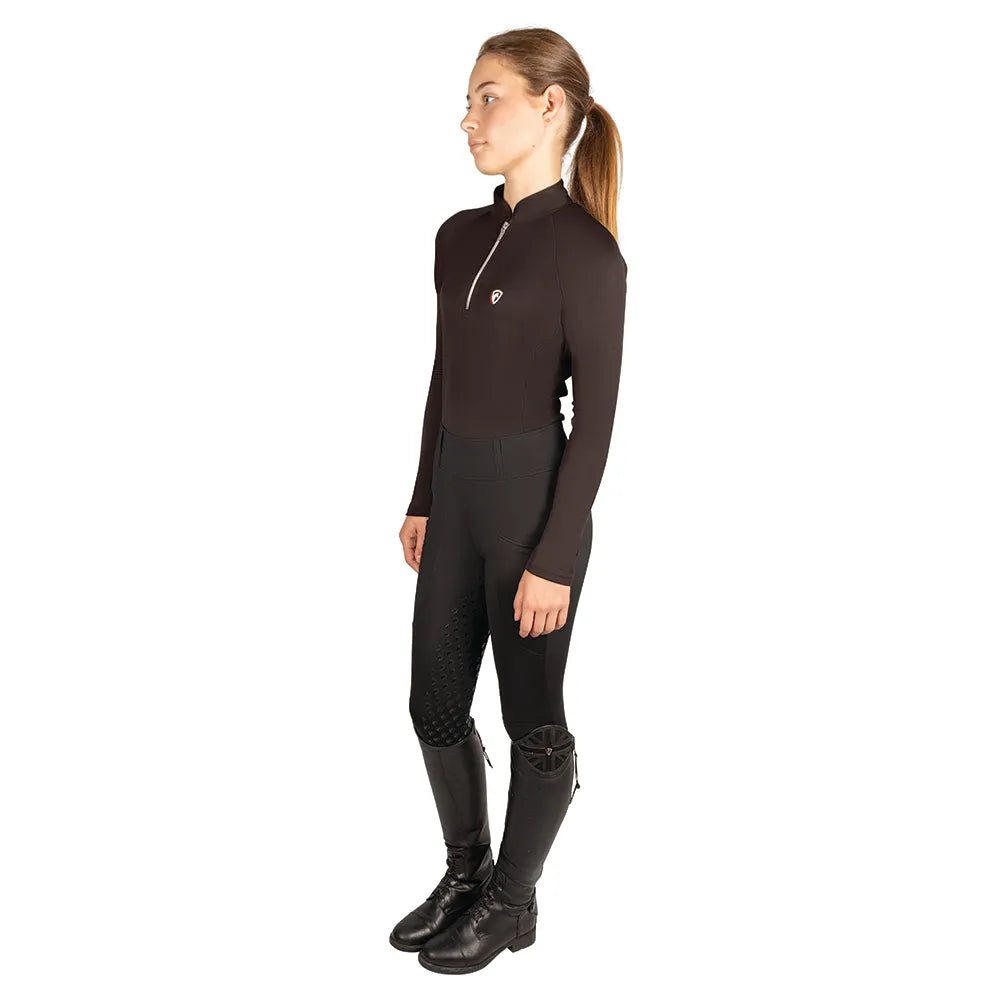 HYCONIC Torrellas Full Silicone Seat Riding Tights With Pockets by HY Eqyestrian - Black