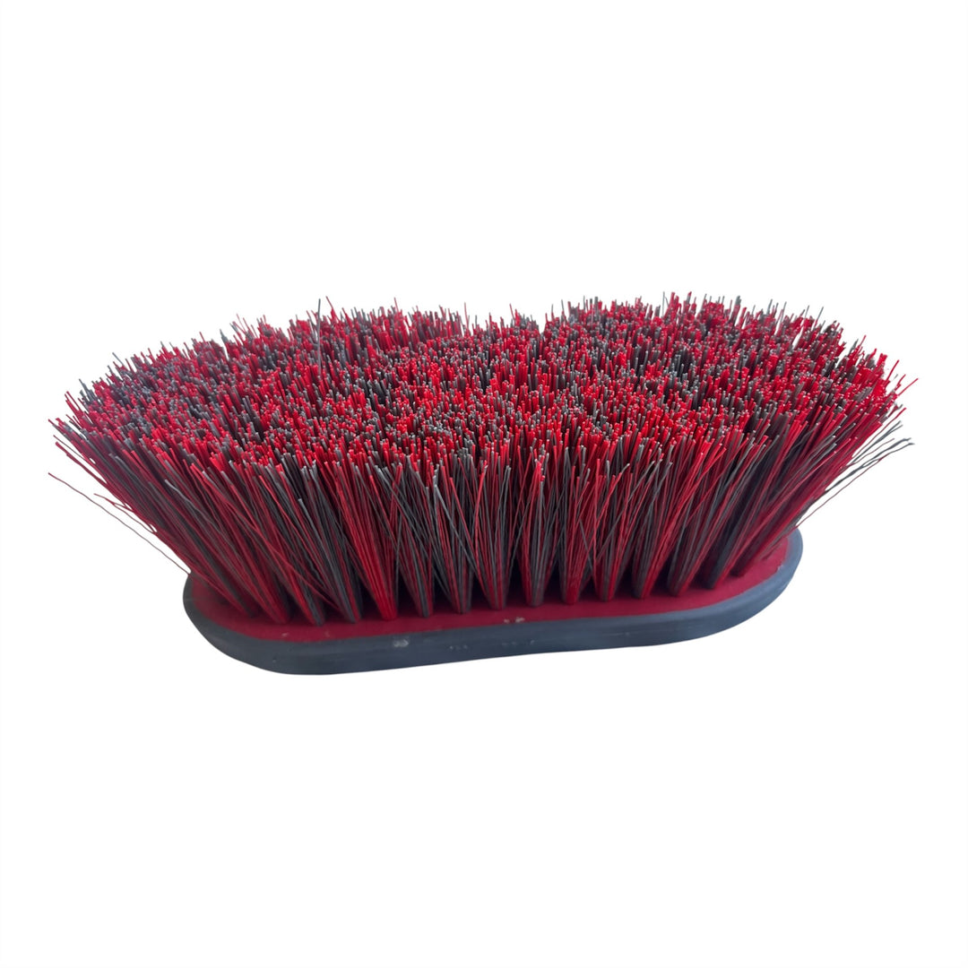Hy Sport Active Long Bristle Dandy Brush - Soft Touch - 2 Tone - Rosette Red