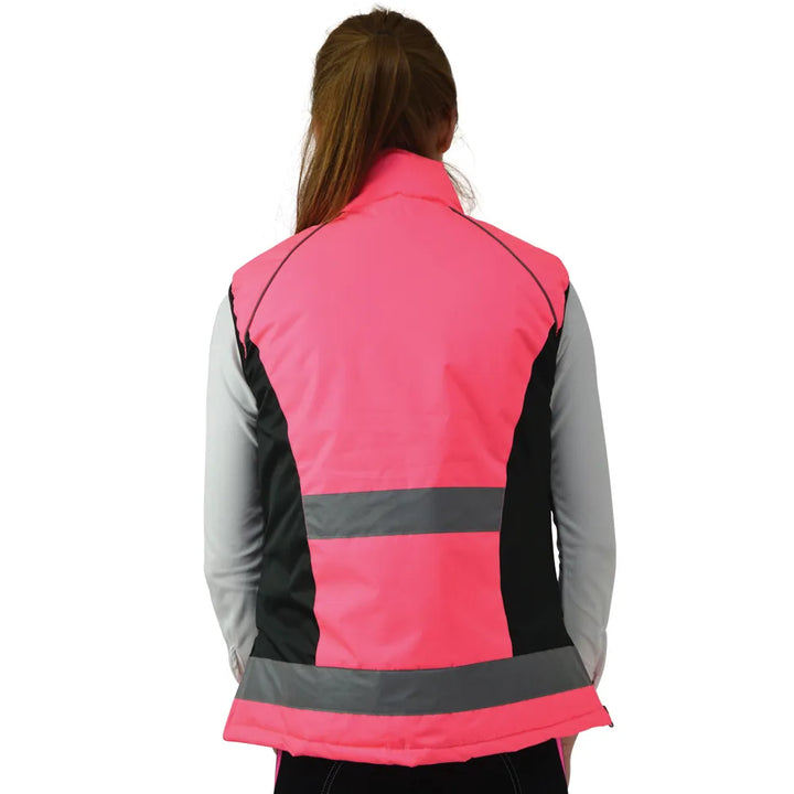 HY Equestrian HyViz Fluorescent Padded Gilet/Waistcoat/BodyWarmer - 3 Colours