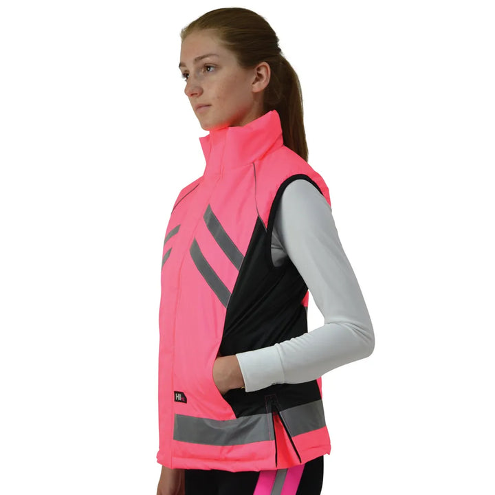HY Equestrian HyViz Fluorescent Padded Gilet/Waistcoat/BodyWarmer - 3 Colours