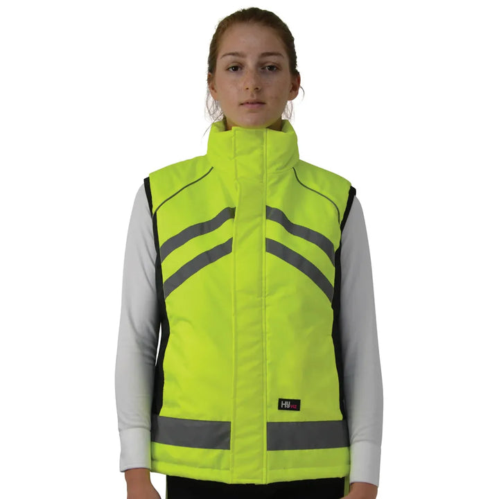 HY Equestrian HyViz Fluorescent Padded Gilet/Waistcoat/BodyWarmer - 3 Colours