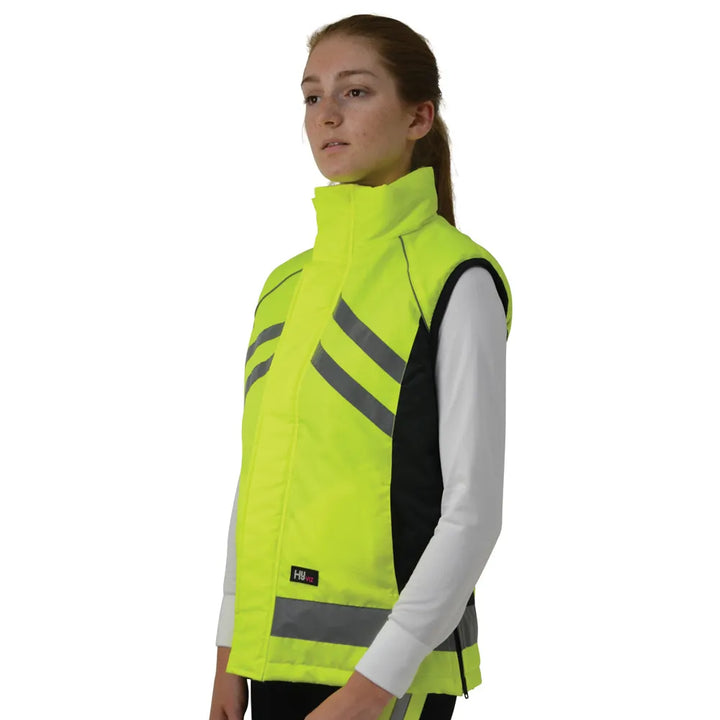 HY Equestrian HyViz Fluorescent Padded Gilet/Waistcoat/BodyWarmer - 3 Colours