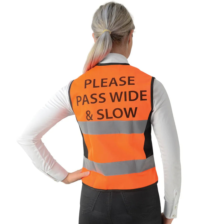 HyViz Waistcoat/Gilet/Vest - "Please Pass Wide & Slow on the back" - 3 colours - Popular