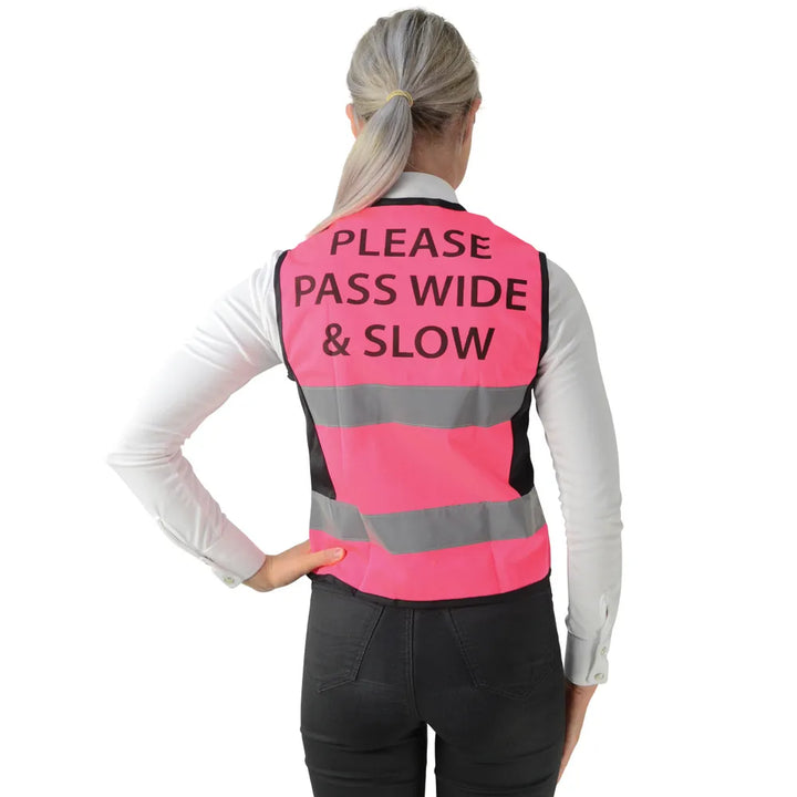 HyViz Waistcoat/Gilet/Vest - "Please Pass Wide & Slow on the back" - 3 colours - Popular