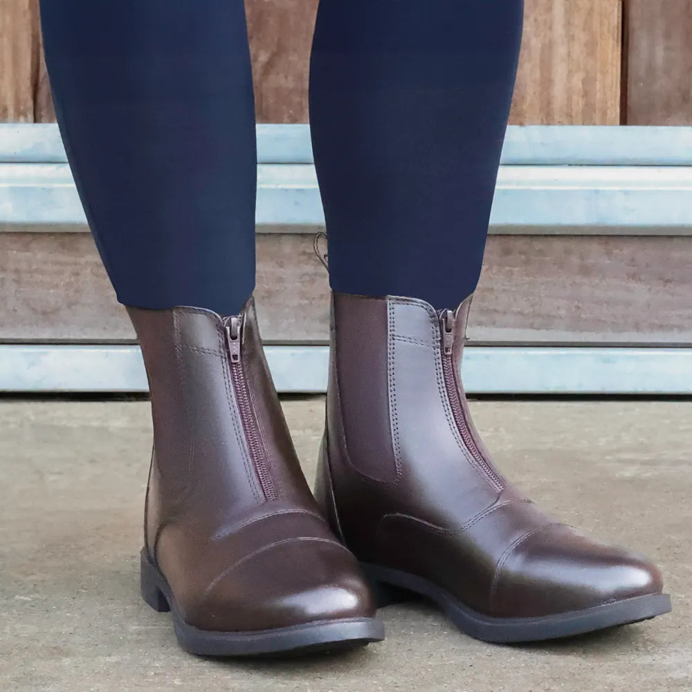 Hy Equestrian Canterbury  Zip Up Leather Jodhpur Boots - Black or Brown