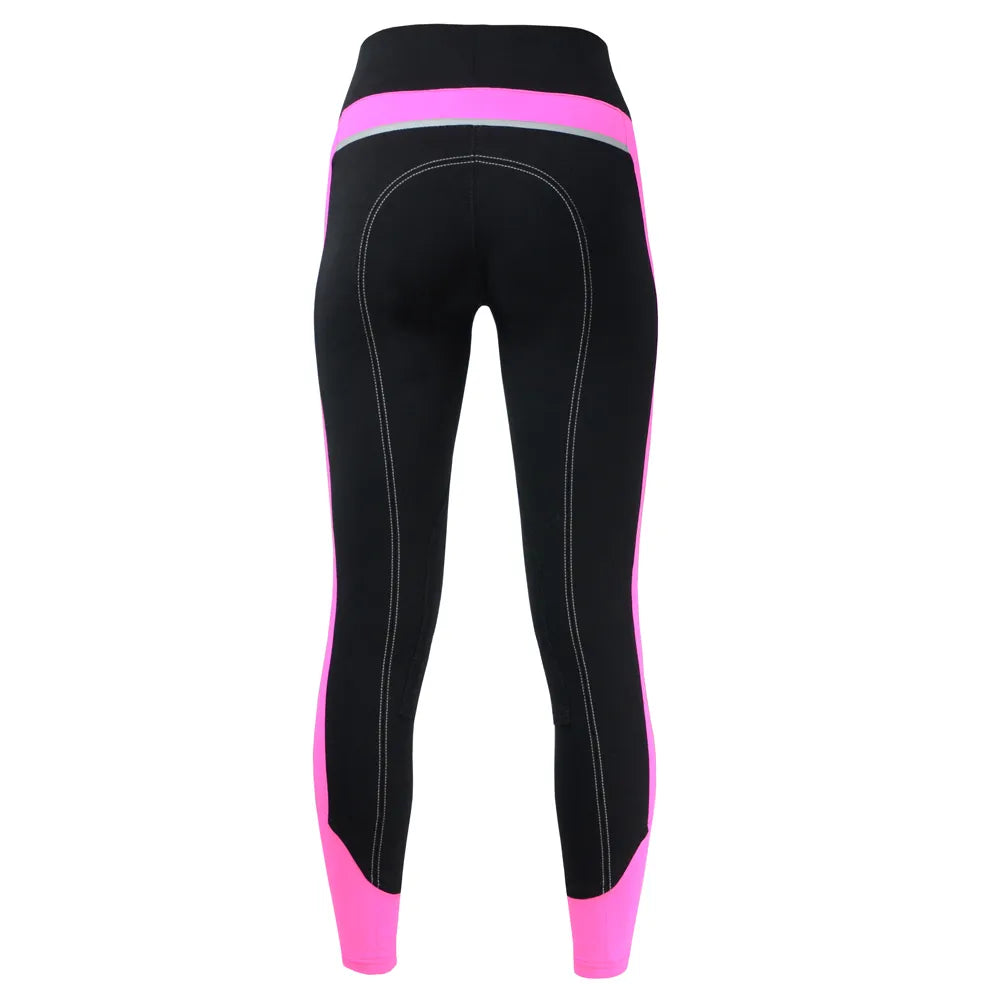 Reflector Ladies Hi Viz Breeches by Hy Equestrian - Neon Pink - BE SAFE BE SEEN - LAST 2 PAIRS