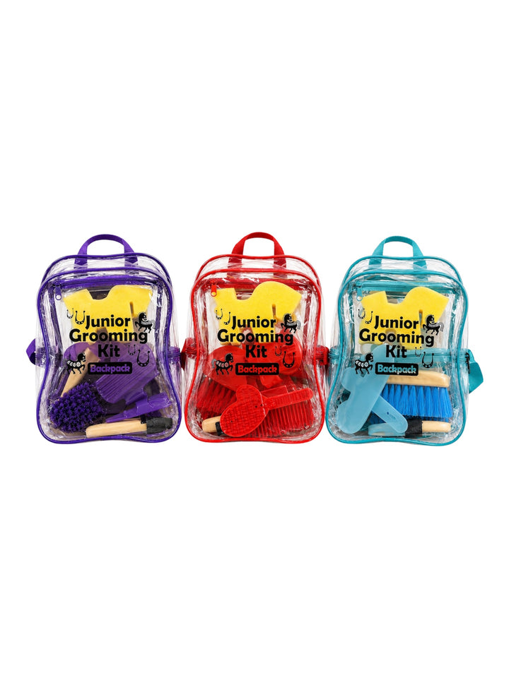 Rhinegold Junior Grooming Kit in a handy Backpack - Available in Red, Pink, Purple & Blue - Fab Gift
