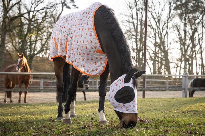HKM Elasticated Stretch Fly Mask - UV Protection factor 50 - Funky Splash Design