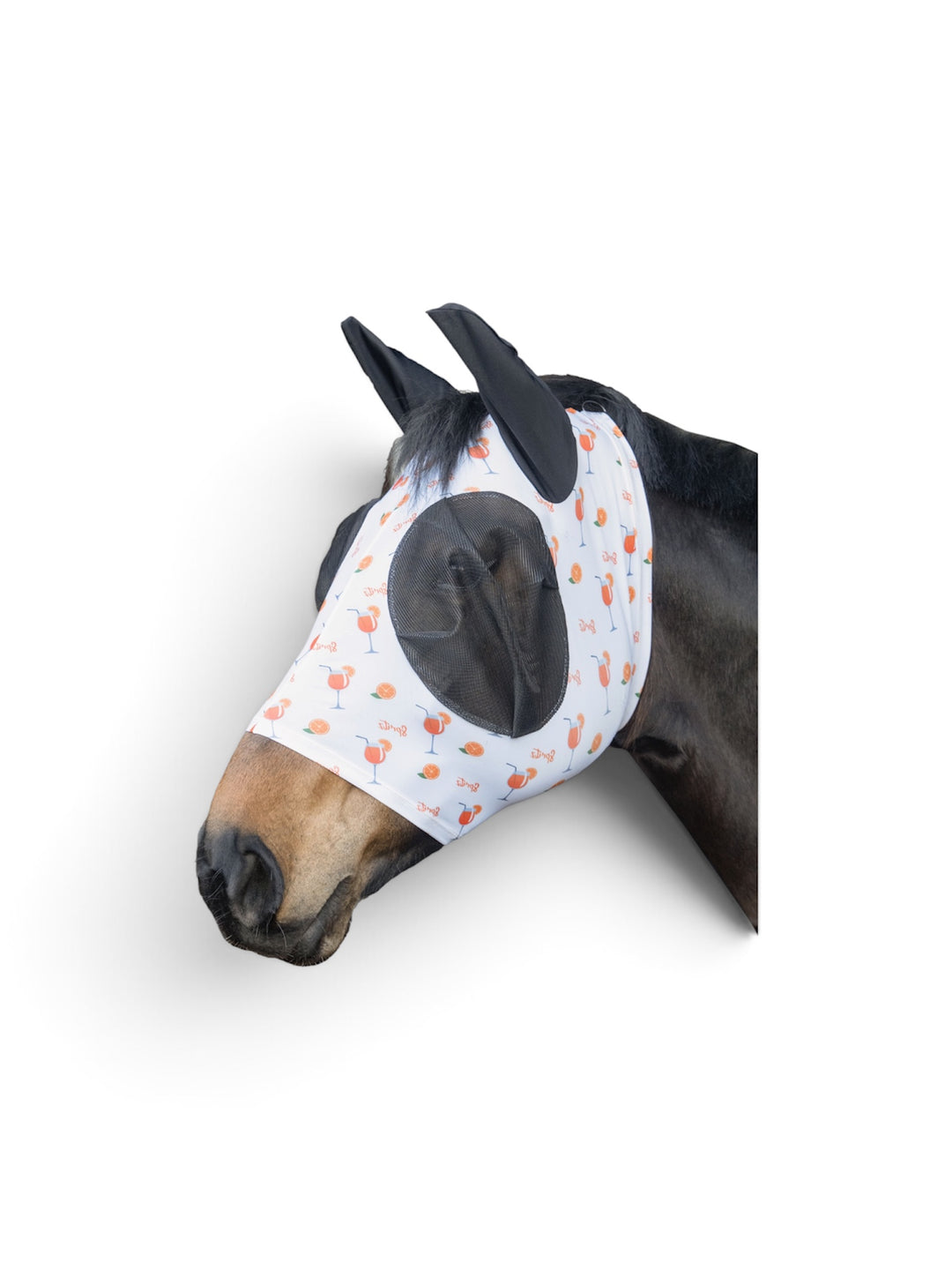 HKM Elasticated Stretch Fly Mask - UV Protection factor 50 - Funky Splash Design