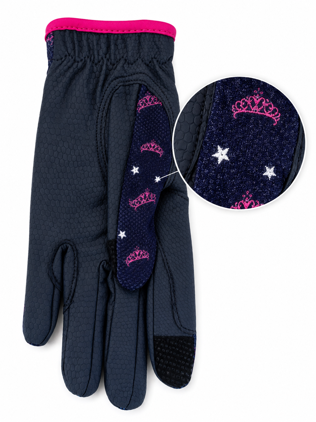 Little Rider Sabina Childrens Mesh Riding Gloves - Navy/Pink - Small - LAST PAIR