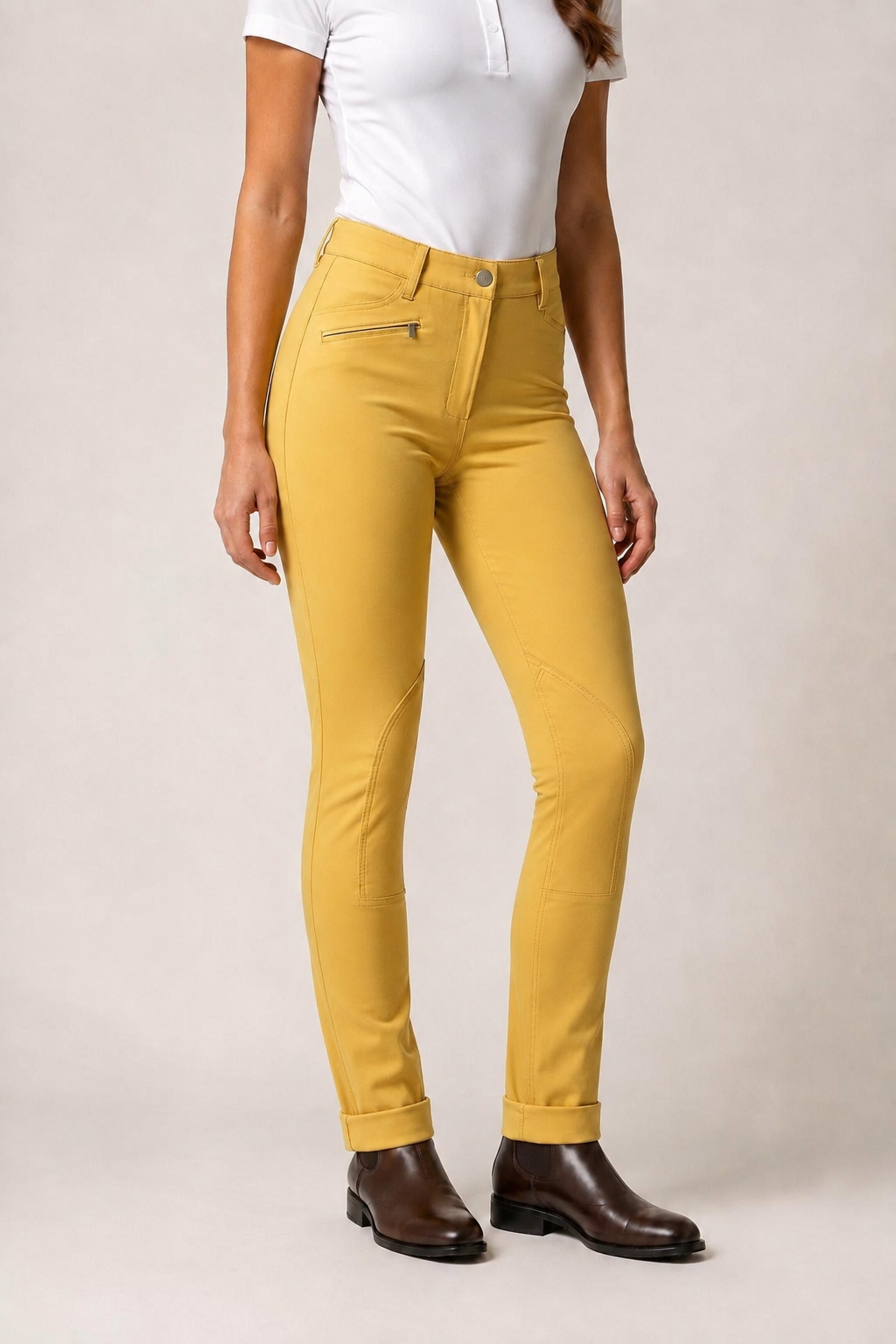 Hy Performance Ladies Showing Jodhpurs - Canary Yellow - LAST PAIR