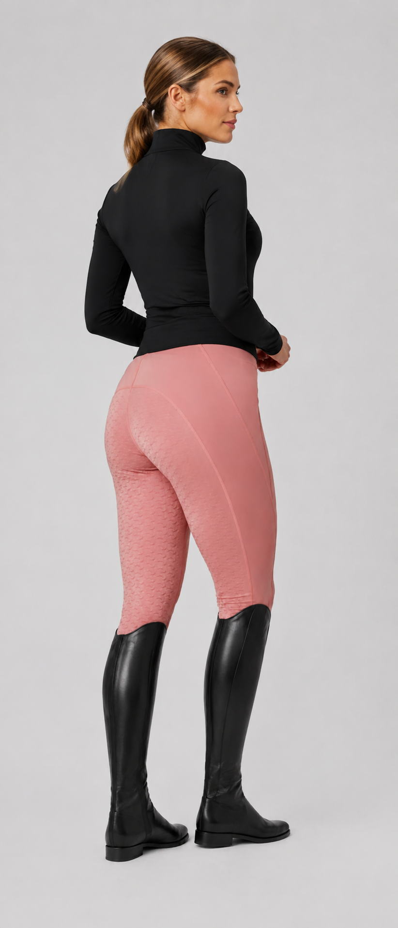 HORZE Tessa Lightweight Riding Tights with Full Silicone Seat - Gorgeous Salmon Pink