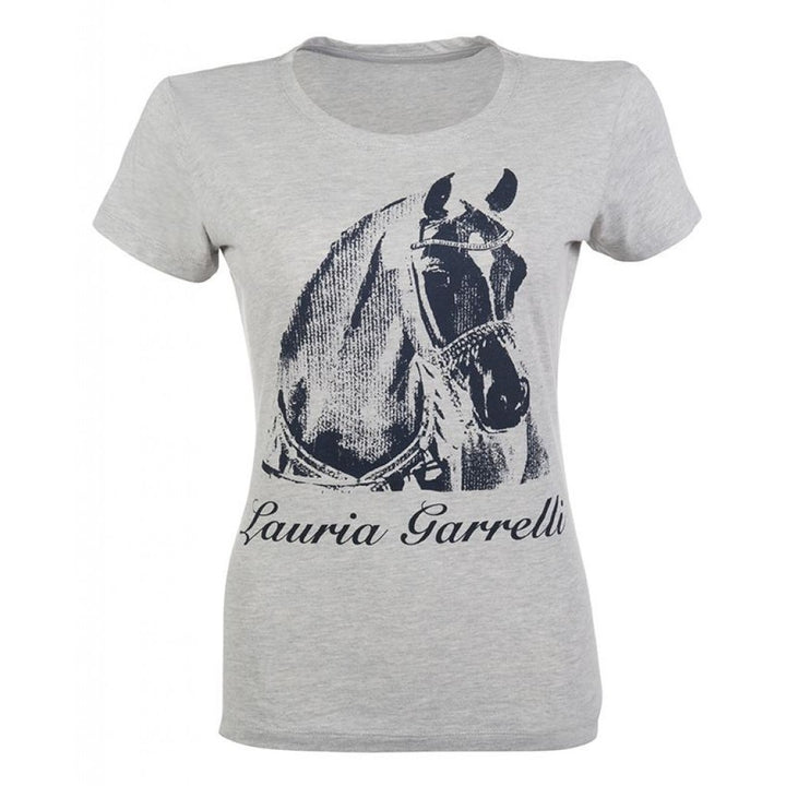 HKM Lauria Garelli Limoni T Shirt - horse face with diamantes - Grey