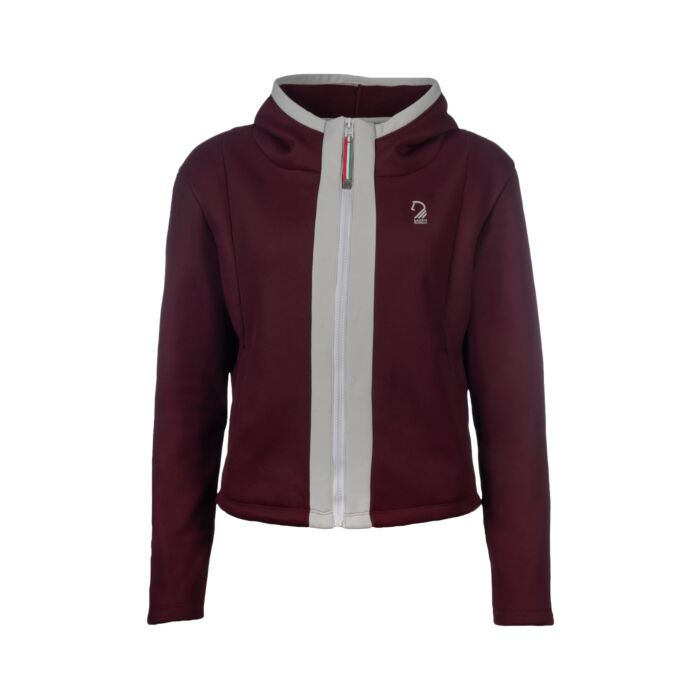 Gorgeous Lauria Garrelli Livigno Sweat Jacket - Burgundy & Grey - Size Large - LAST ONE