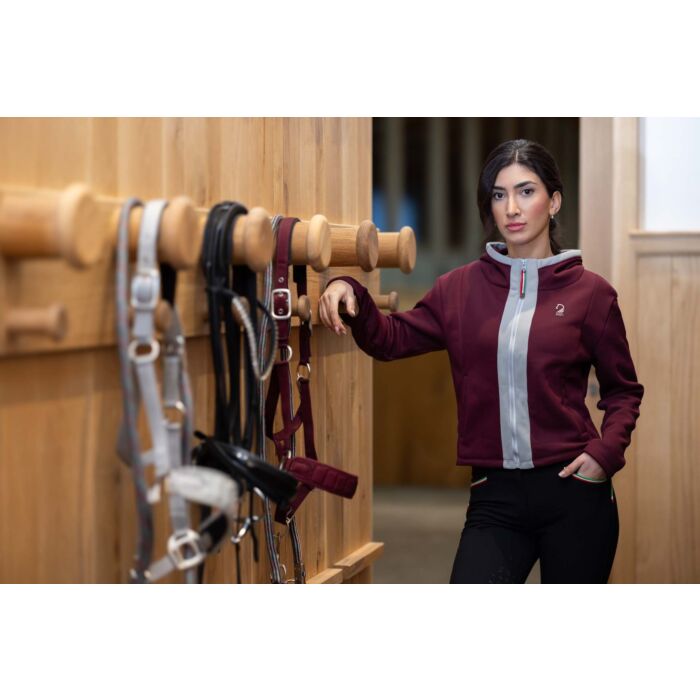 Gorgeous Lauria Garrelli Livigno Sweat Jacket - Burgundy & Grey - Size Large - LAST ONE