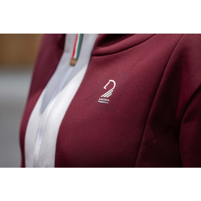 Gorgeous Lauria Garrelli Livigno Sweat Jacket - Burgundy & Grey - Size Large - LAST ONE