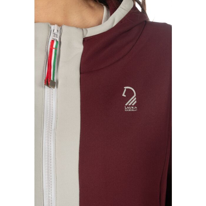 Gorgeous Lauria Garrelli Livigno Sweat Jacket - Burgundy & Grey - Size Large - LAST ONE
