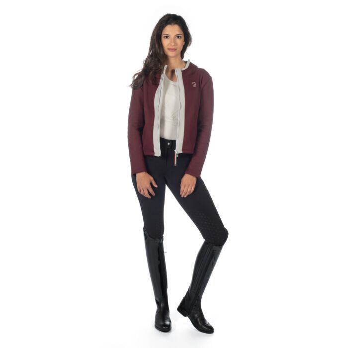 Gorgeous Lauria Garrelli Livigno Sweat Jacket - Burgundy & Grey - Size Large - LAST ONE