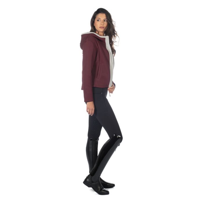 Gorgeous Lauria Garrelli Livigno Sweat Jacket - Burgundy & Grey - Size Large - LAST ONE