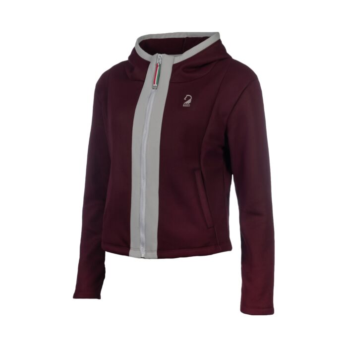 Gorgeous Lauria Garrelli Livigno Sweat Jacket - Burgundy & Grey - Size Large - LAST ONE