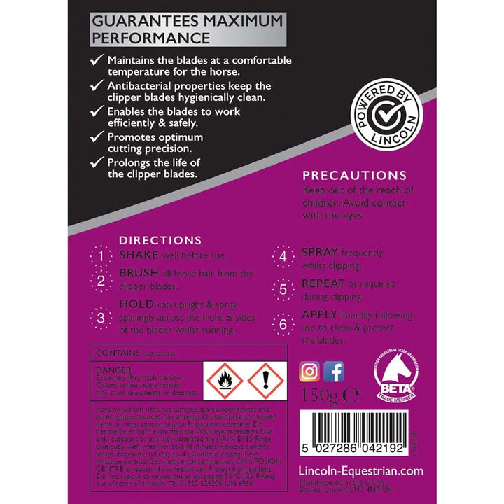 Lincoln Clipper Oil - Quality Oil in spray format - Cleans/lubricates/disinfects