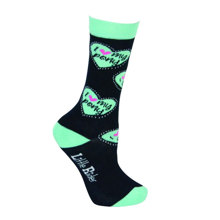 Little Rider I Love My Pony Socks - Pack of 3 Pairs - Size 8-12