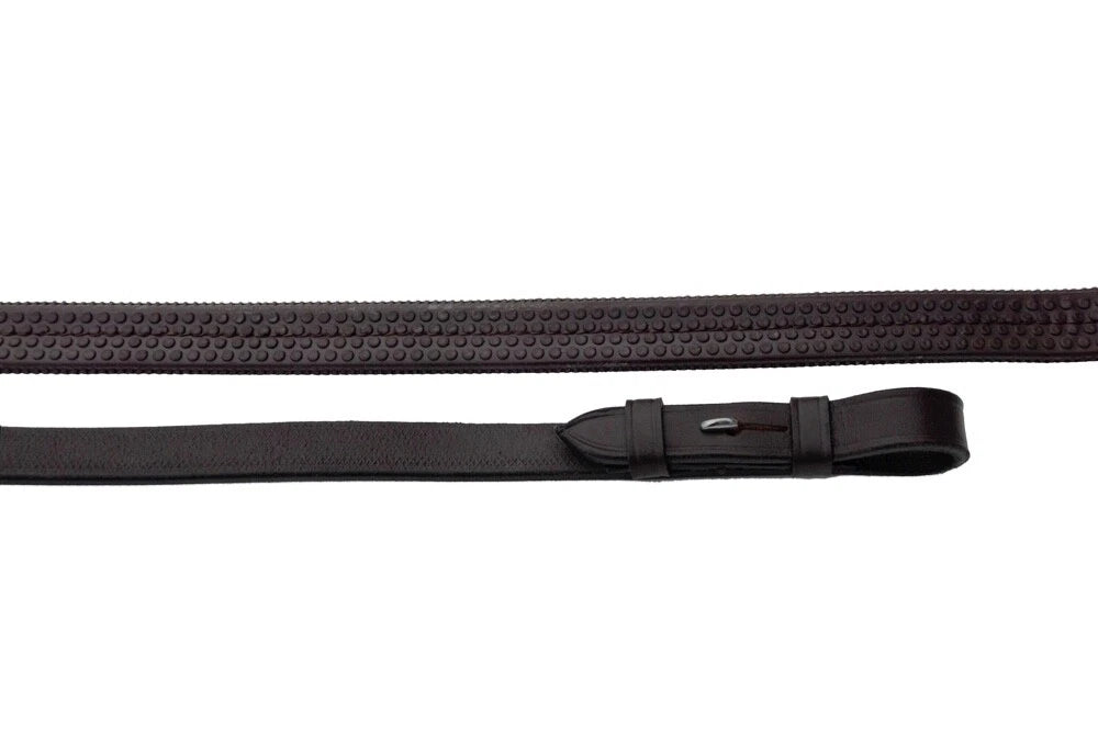 Rhinegold Windsor Rubber Covered Leather Reins - One Size - LOW Price