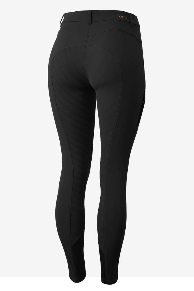Horze Anna High Quality Full Silicone Grip Breeches - Very Smart - Black - All Sizes