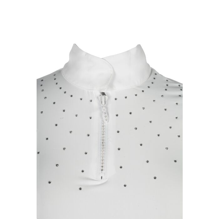 HKM Stunning SKADI Competition Shirt with Beautiful Crystals - White - All Sizes